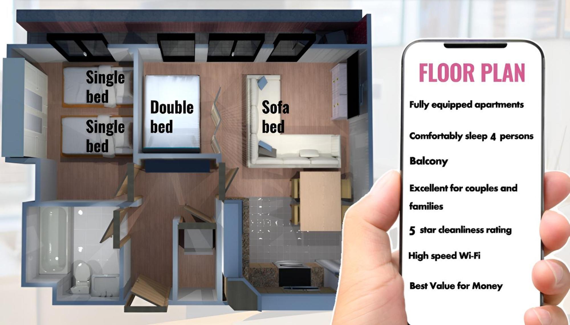 Sidemersey Livings- Convenient 1-Bedroom Flat With A View, Central Liverpool Luaran gambar